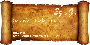 Szabó György névjegykártya