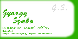 gyorgy szabo business card